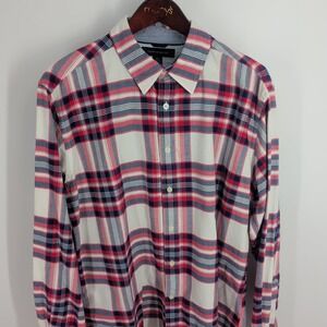Tommy Hilfiger Long‎ Sleeve Plaid Classic Button-Up Shirt Multicolor Size L